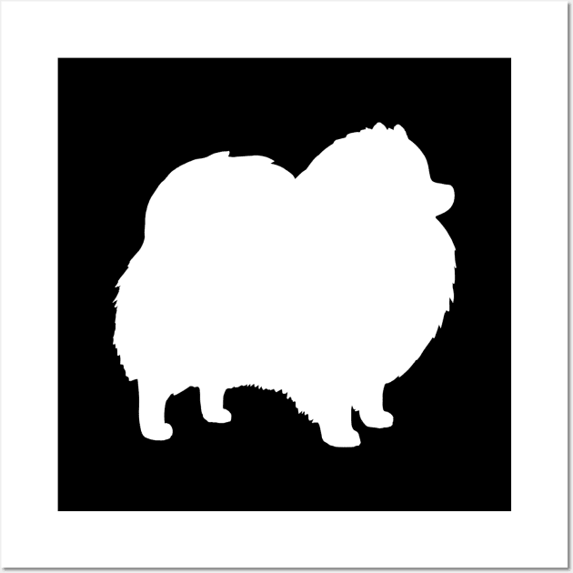 White Pomeranian Silhouette Wall Art by Coffee Squirrel